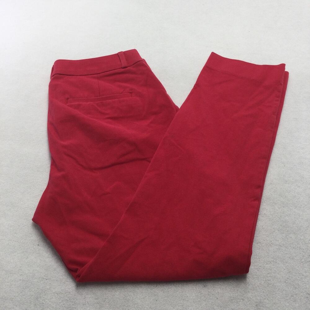 Banana Republic Sloan Dress Pants Womens 8 Tall Red Slim Straight Stretch Twill